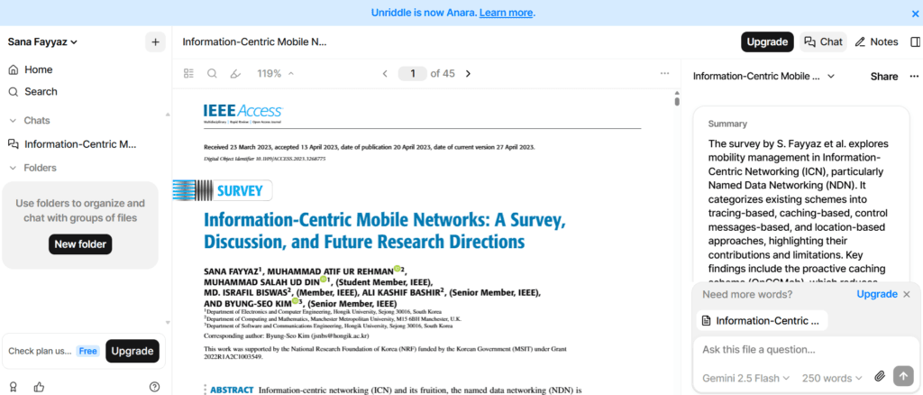 pdf analysis ai tool anara